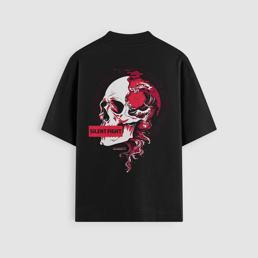 Silent Fight Oversized Tee, back view - DREAM. mental health streetwear