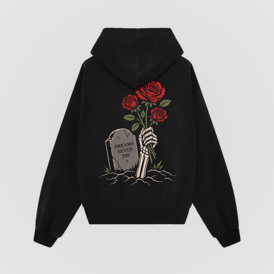 Dreams Never Die Oversized Hoodie - Black