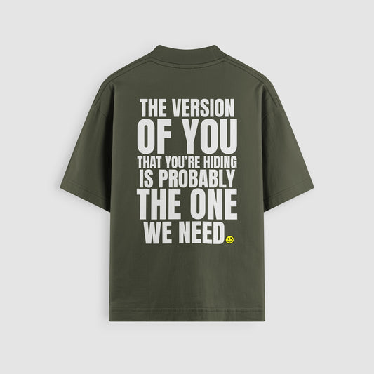 The Version of You Olive Oversized Tee back view