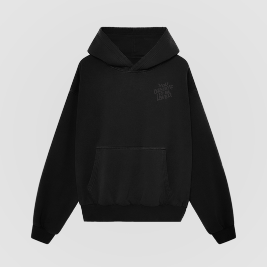 You Deserve To Be Loved Blackout Oversized Hoodie by No Sad Days