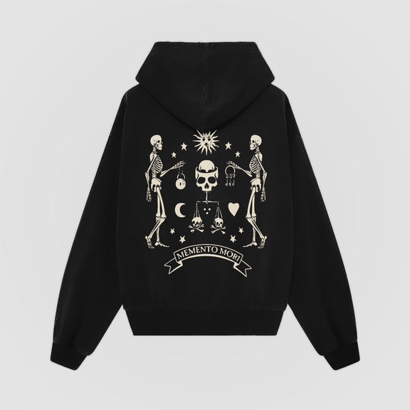 Memento Mori Oversized Hoodie — Black — Back