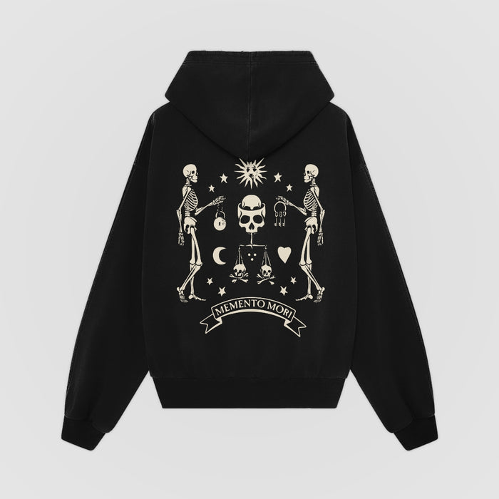 Memento Mori Oversized Hoodie — Black — Back