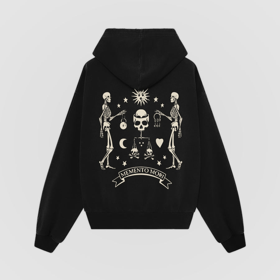 Memento Mori Oversized Hoodie — Black — Back
