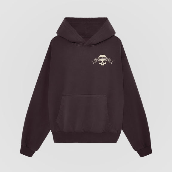 Memento Mori Oversized Hoodie — Bordeaux — Front