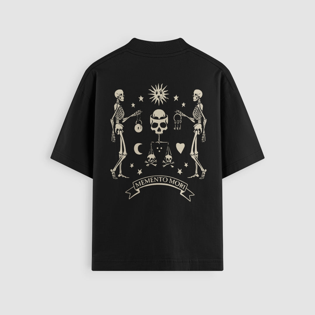 Memento Mori Oversized Tee — Black — Back