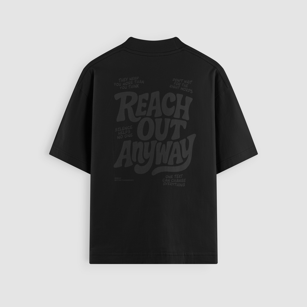 Reach Out Anyway Blackout Oversized Tee (Black Print)