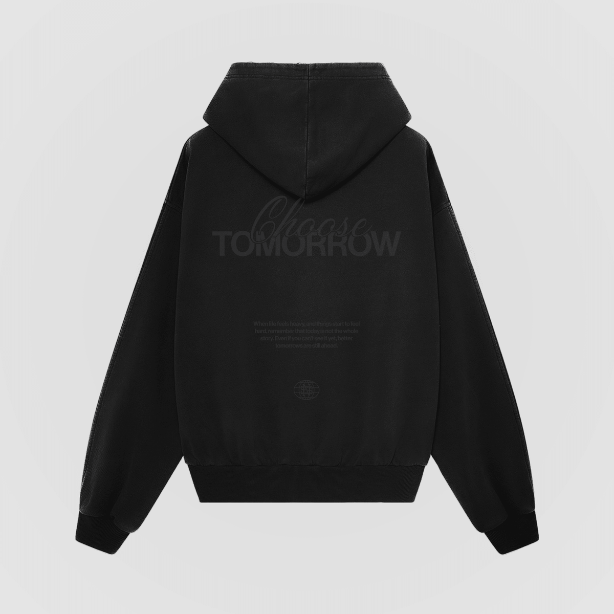 Choose Tomorrow Blackout Oversized Hoodie - No Sad Days