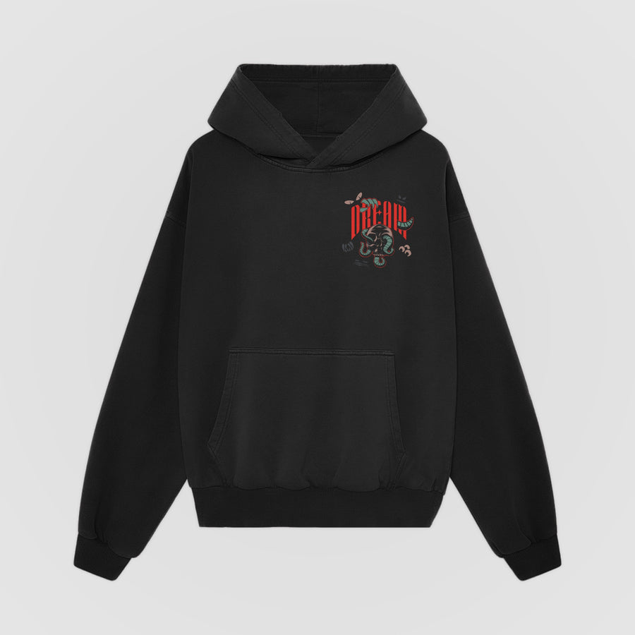 Monsters In My Head Oversized Hoodie (Black) front