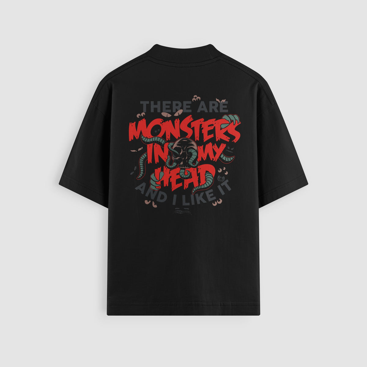 Monsters In My Head Oversized Tee (Black) back