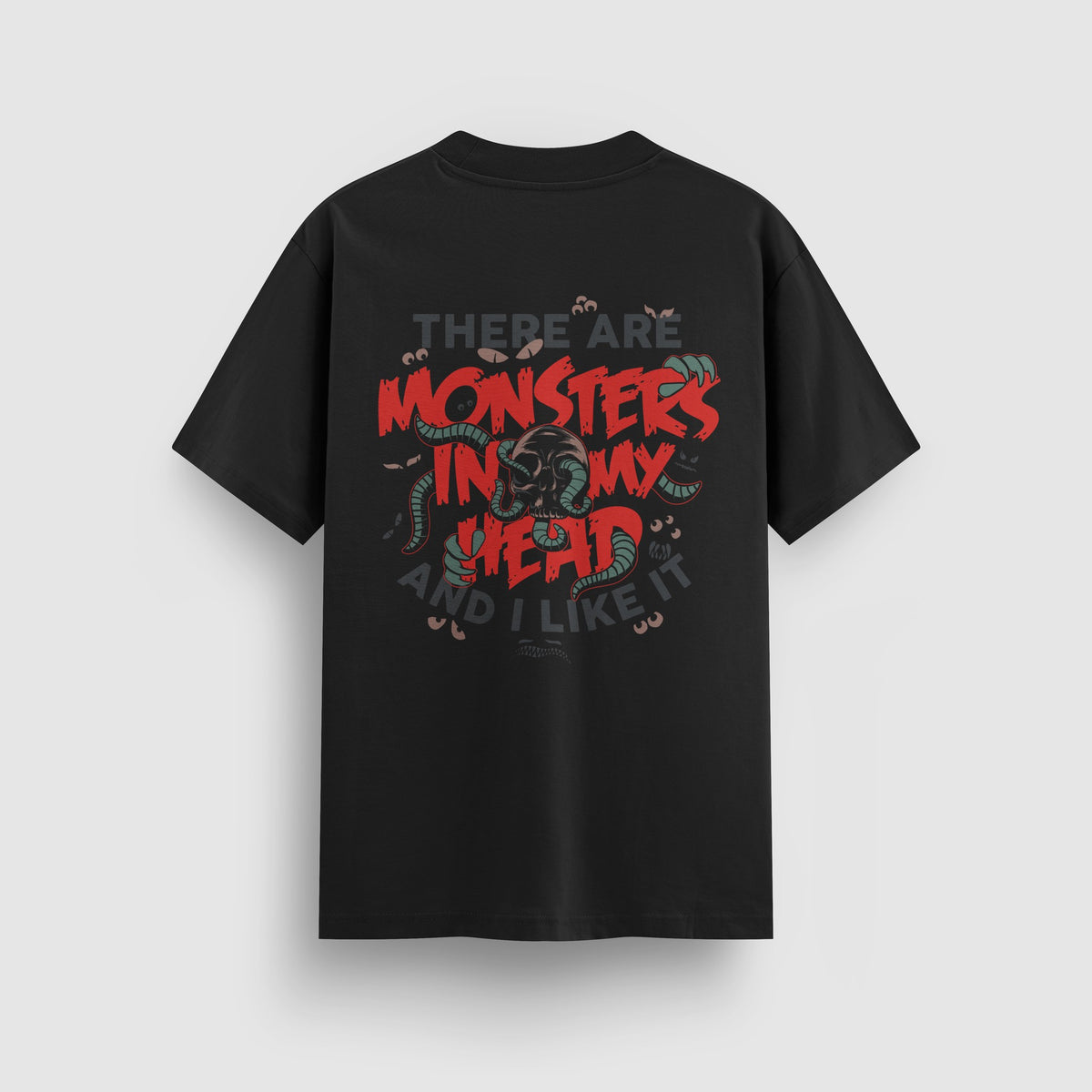 Monsters In My Head Standard Tee (Black) back