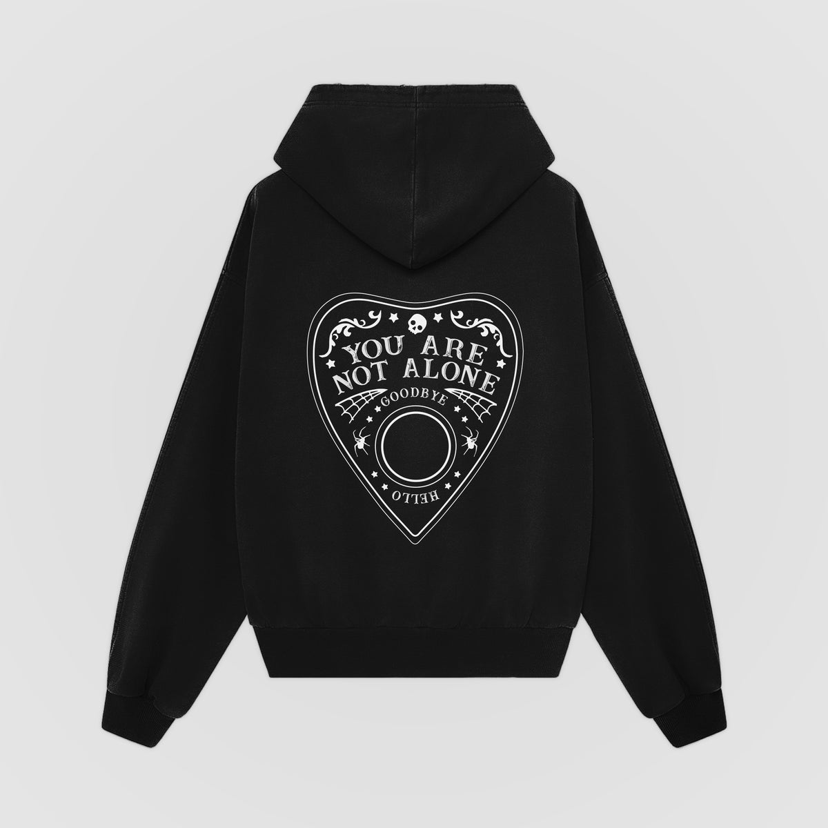 You Are Not Alone Ouija Oversized Hoodie (Black) back