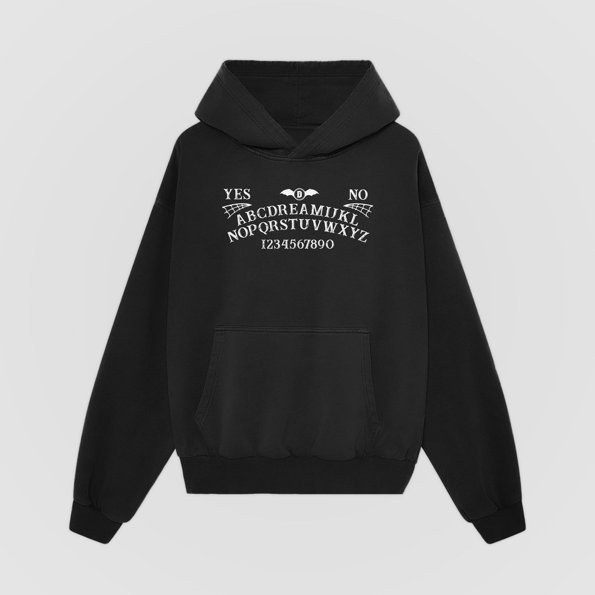 You Are Not Alone Ouija Oversized Hoodie (Black) front