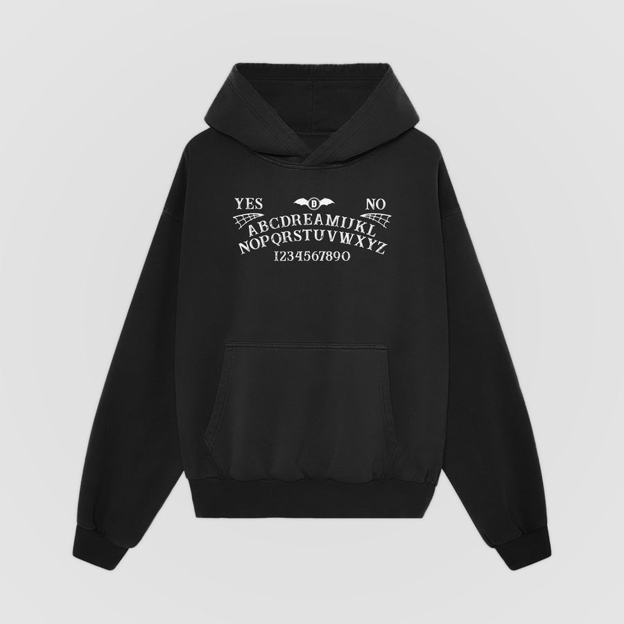 You Are Not Alone Ouija Oversized Hoodie (Black) front