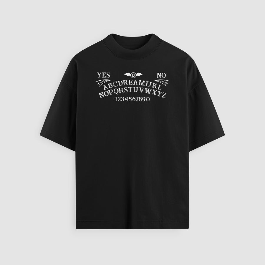 You Are Not Alone Ouija Oversized Tee (Black) front