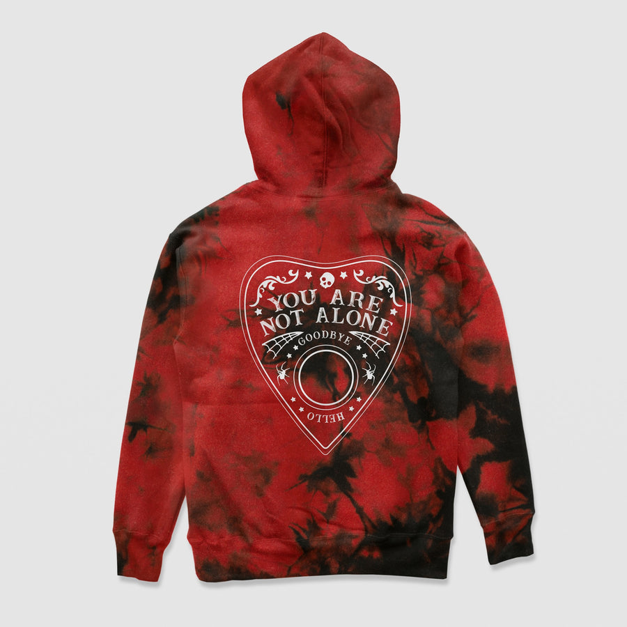 You Are Not Alone Ouija Tie-Dye Hoodie (Red) back
