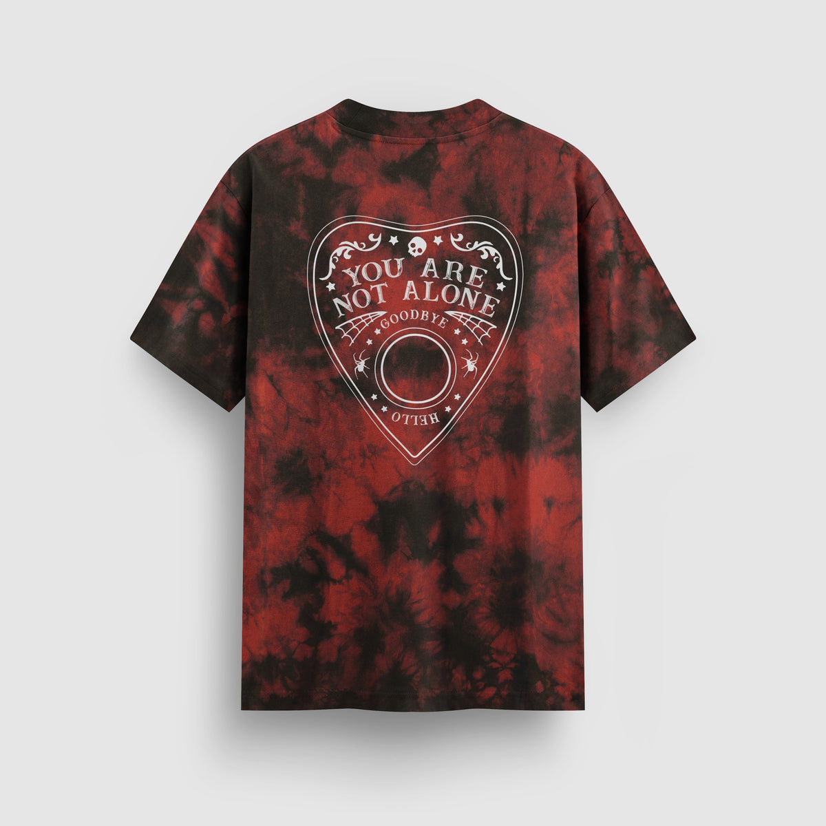 You Are Not Alone Ouija Tie-Dye Tee (Red) back