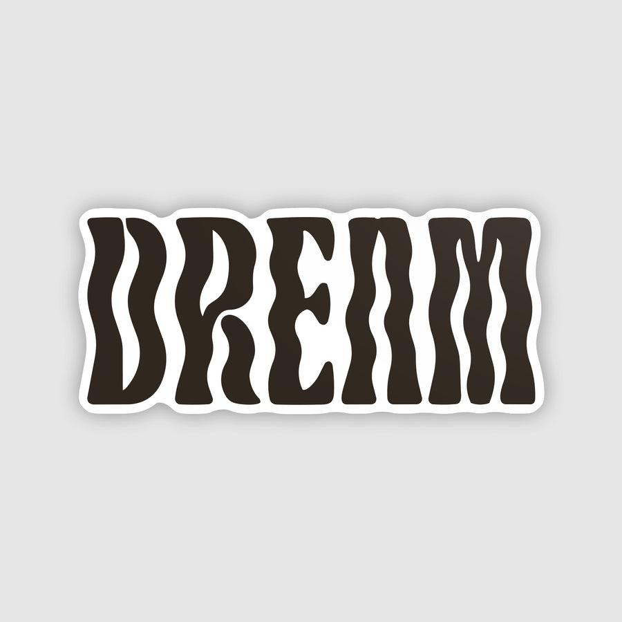 DREAM. psychedelic wordmark die-cut vinyl sticker