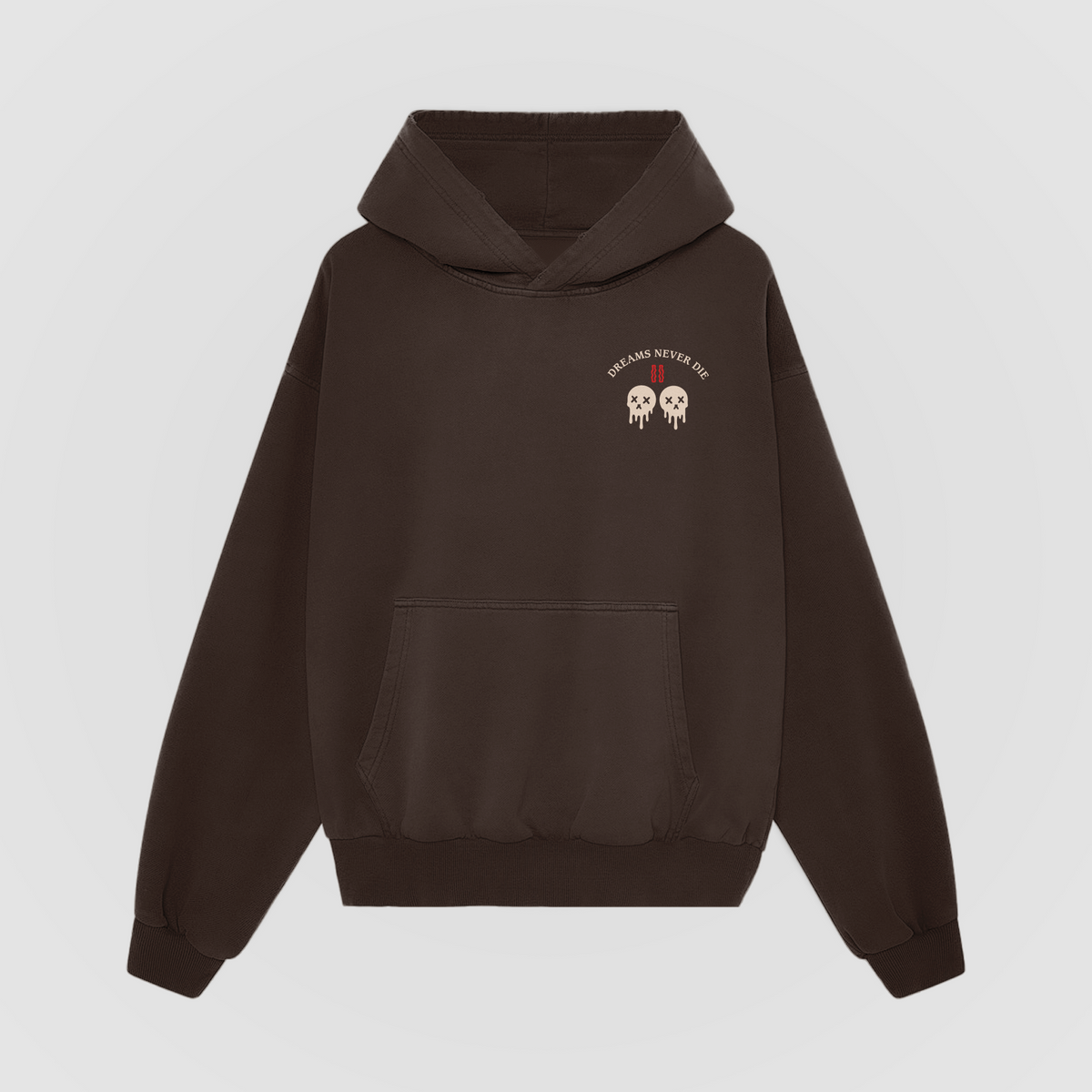 Dreams Never Die Oversized Hoodie - Saddle Brown