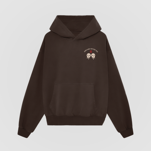 Dreams Never Die Oversized Hoodie - Saddle Brown