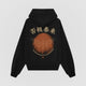 Good Fortune Oversized Hoodie — Black — Back (否极泰来 kanji, butterfly rising sun graphic)