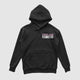 Heavy Rain black standard hoodie, front view - DREAM. mental health streetwear