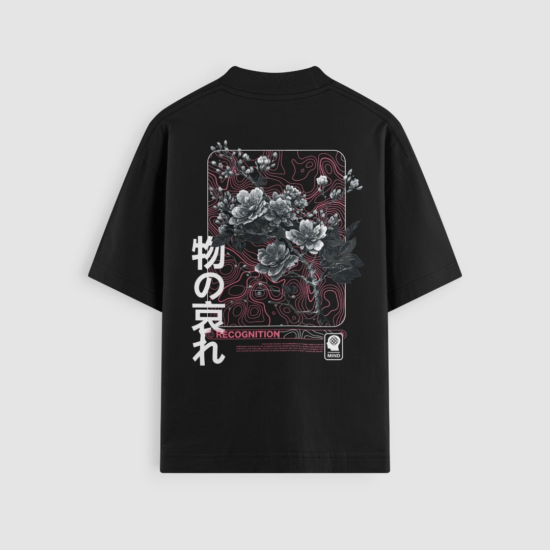 Mono No Aware black oversized tee back artwork