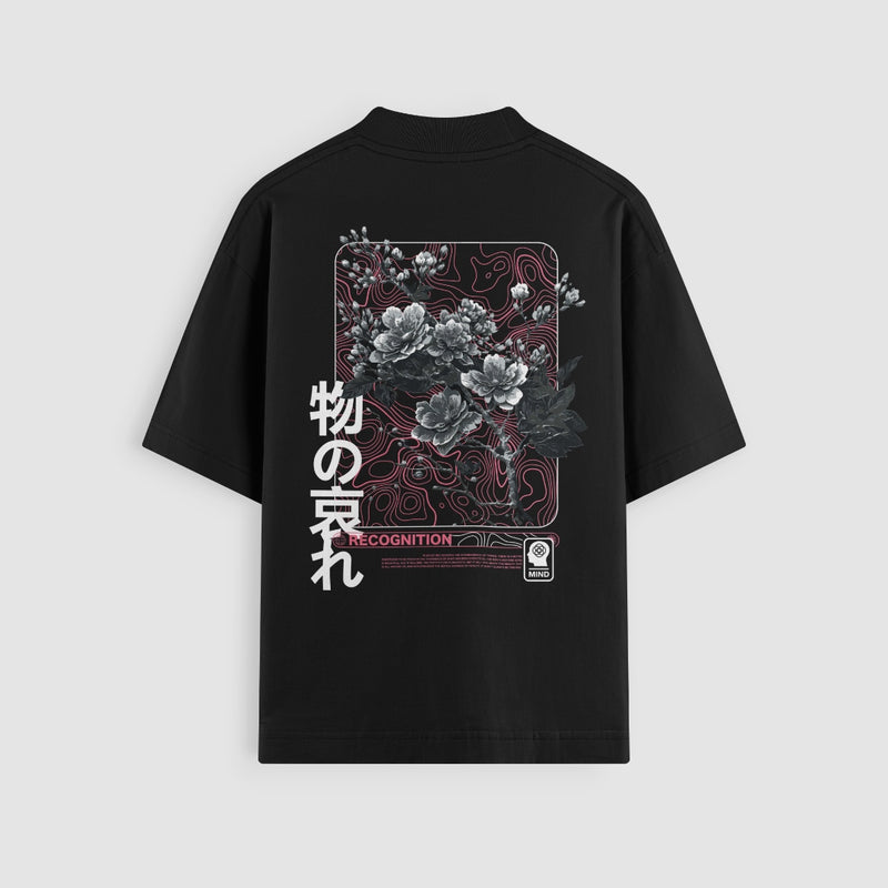 Mono No Aware black oversized tee back artwork