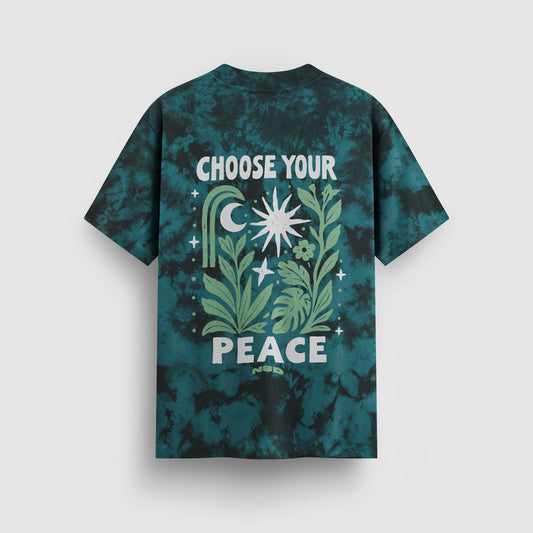 Choose Your Peace Tie-Dye Tee (Teal)