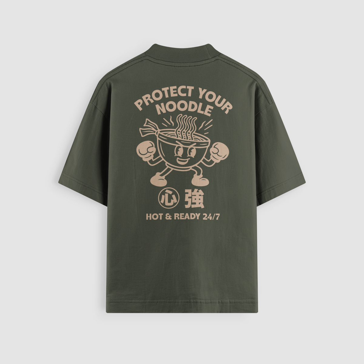 Protect Your Noodle Olive Oversized Tee by No Sad Days