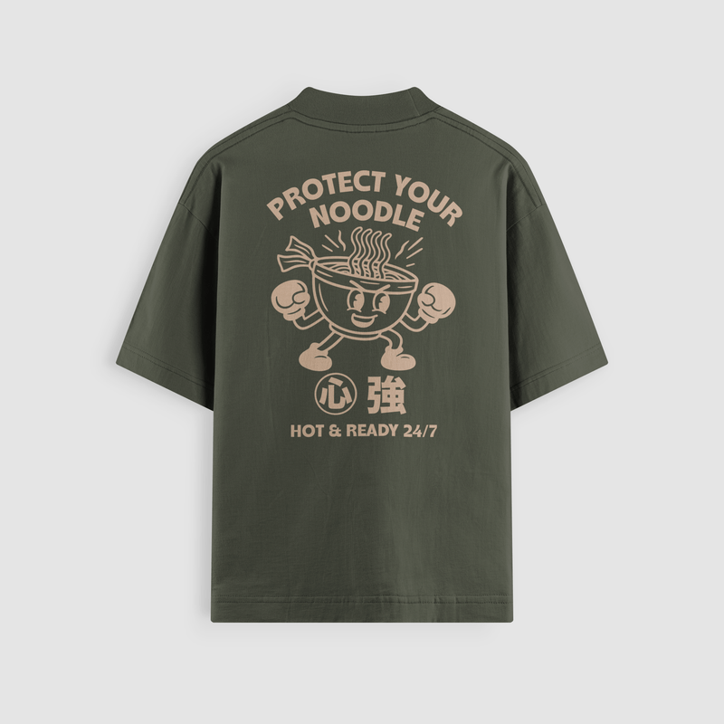 Protect Your Noodle Olive Oversized Tee by No Sad Days