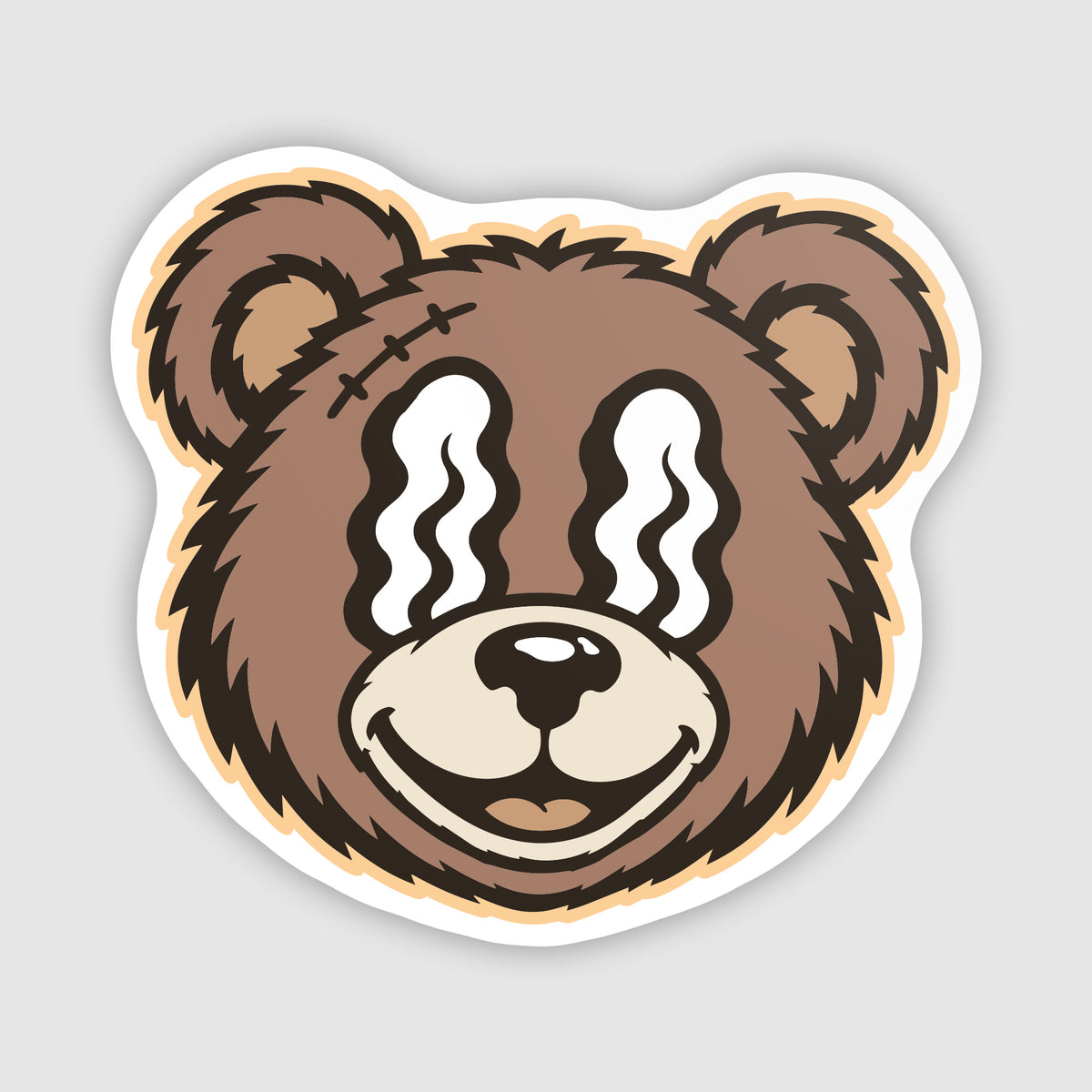 Somni Bear face die-cut vinyl sticker