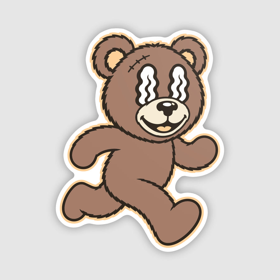 Somni Bear running die-cut vinyl sticker