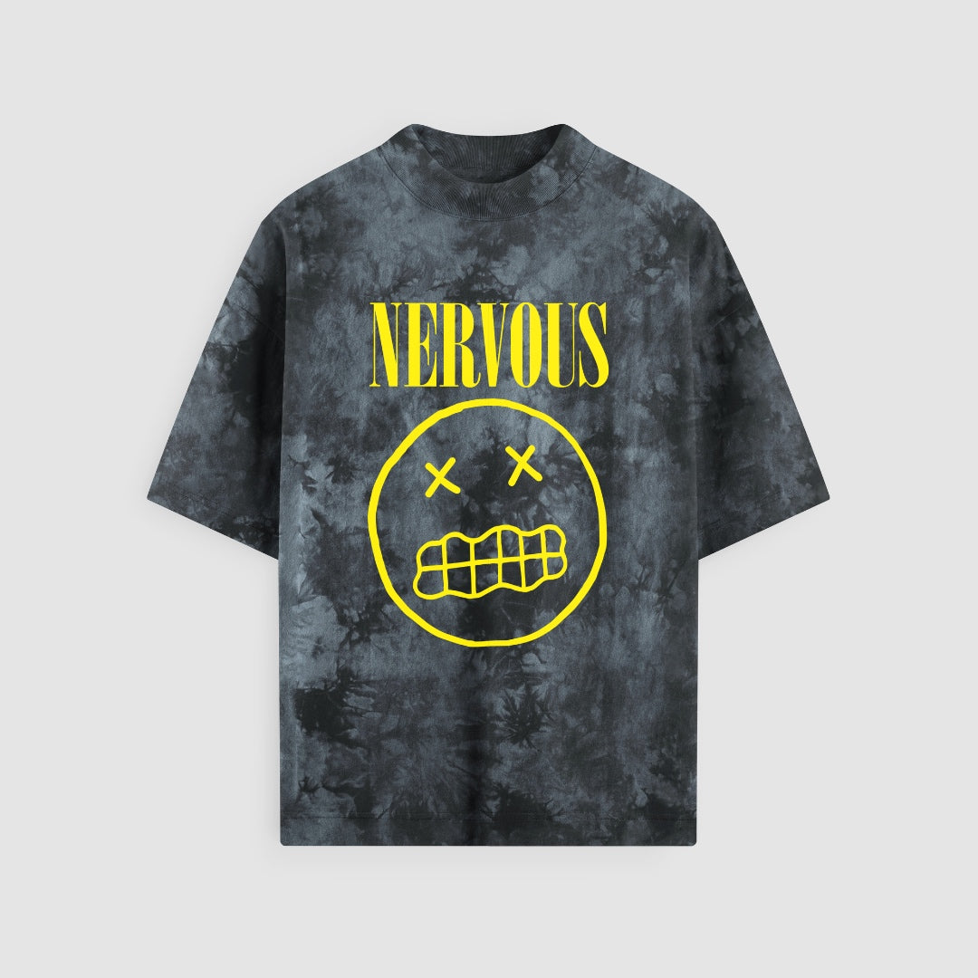 Nervous Tie-Dye Black Oversized Tee