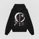 Things Become Oversized Hoodie — Black — Back (なるようになる kanji, sakura & moon)