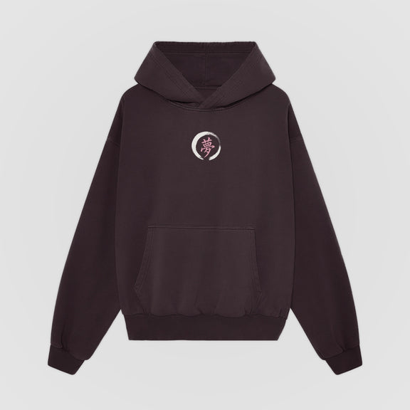 Things Become Oversized Hoodie — Mulberry — Front (chest ensō)