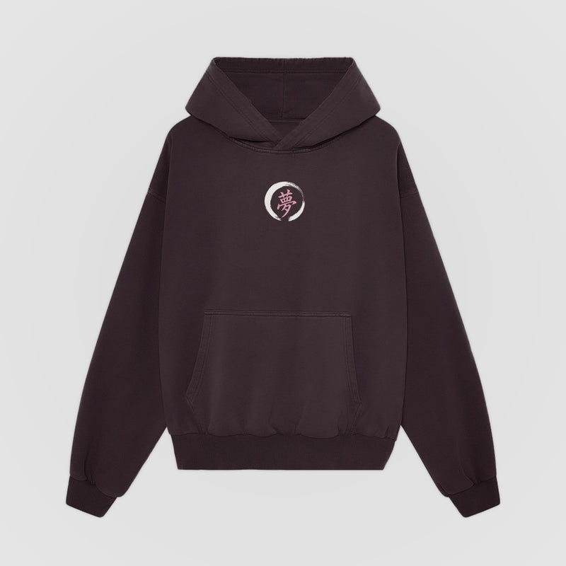 Things Become Oversized Hoodie — Mulberry — Front (chest ensō)