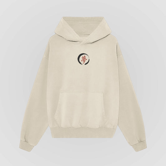Things Become Oversized Hoodie — Cream — Front (chest ensō)