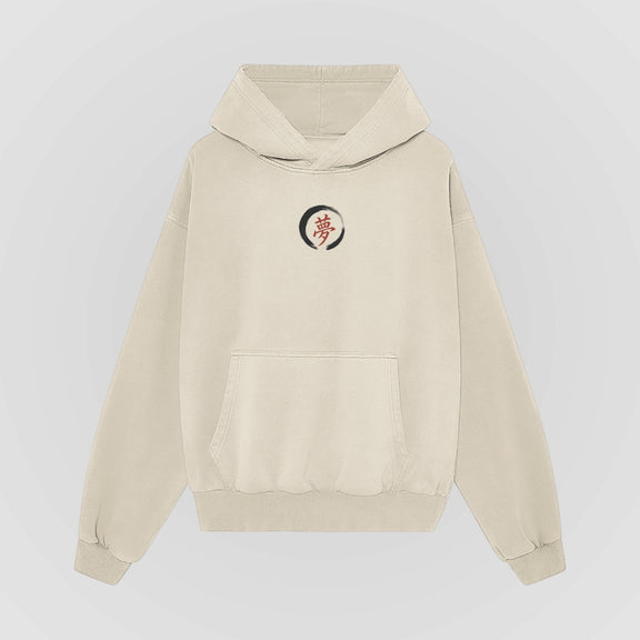 Things Become Oversized Hoodie — Cream — Front (chest ensō)