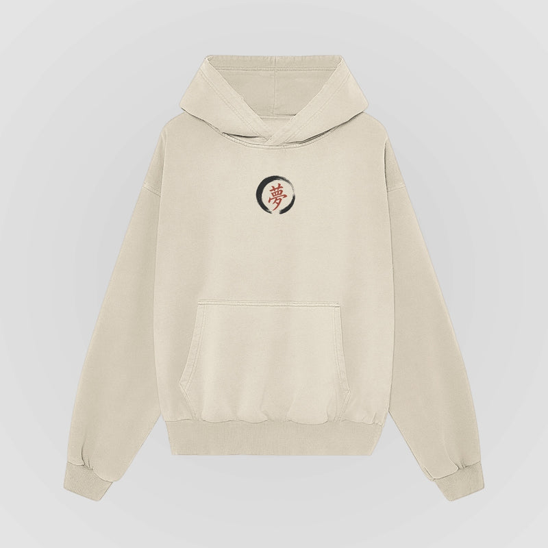 Things Become Oversized Hoodie — Cream — Front (chest ensō)