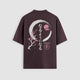 Things Become Oversized Tee — Mulberry — Back (なるようになる kanji, sakura & moon)