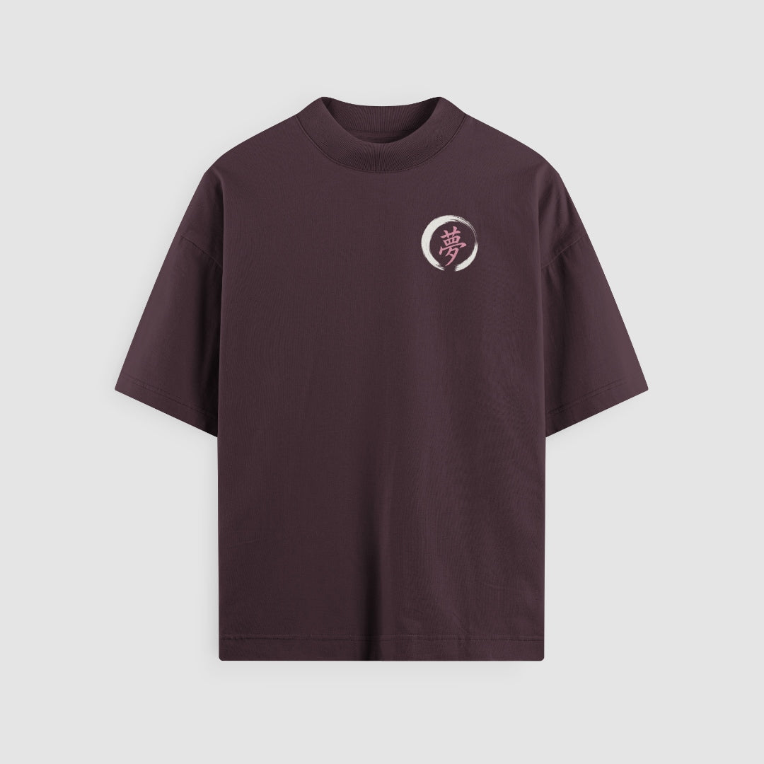 Things Become Oversized Tee — Mulberry — Front (chest ensō)