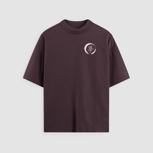 Things Become Oversized Tee — Mulberry — Front (chest ensō)