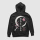 Things Become Standard Hoodie — Black — Back (なるようになる kanji, sakura & moon)
