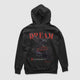 Through Darkness Hoodie — Black — Back (DREAM ravens graphic, oversized cut)